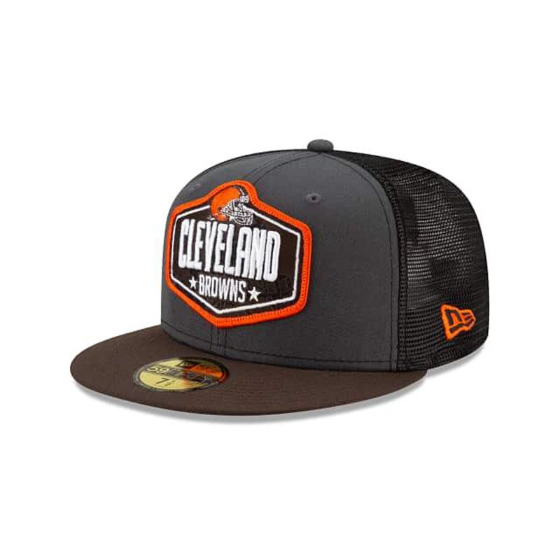 NFL Cleveland Browns Draft 59Fifty Fitted (OET5233) - Grey New Era Caps